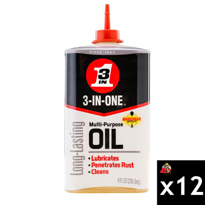 3-In-One Multi-Purpose Oil 8oz Long-Lasting Lubricant 12pk