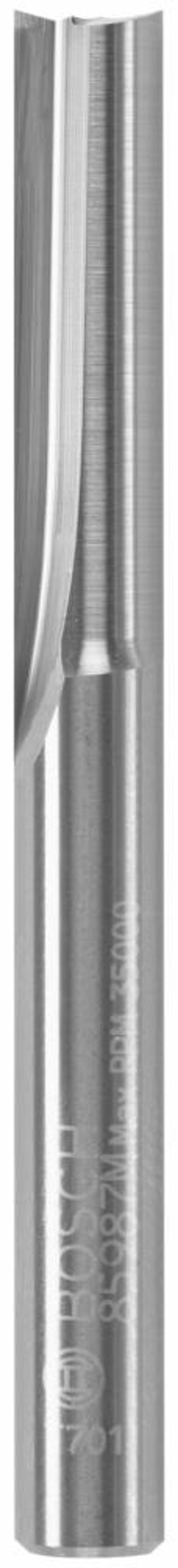 Bosch 1/4in x 1in Solid Carbide Double Flute Straight Router Bit
