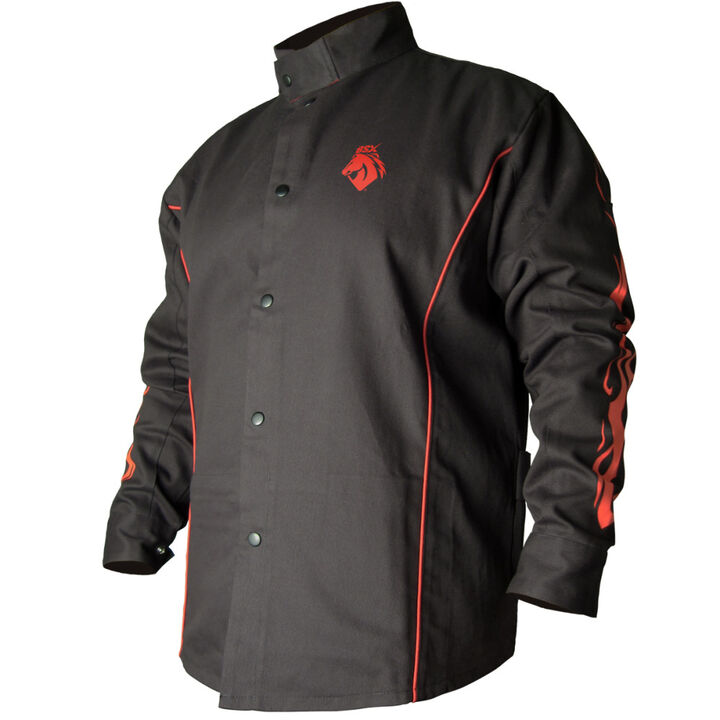 Black Stallion Welding Jacket 9oz Black FR Cotton 4X