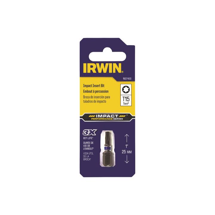 Irwin Impact Performance Series Tamper-Resistant TORX T15 Insert Bit