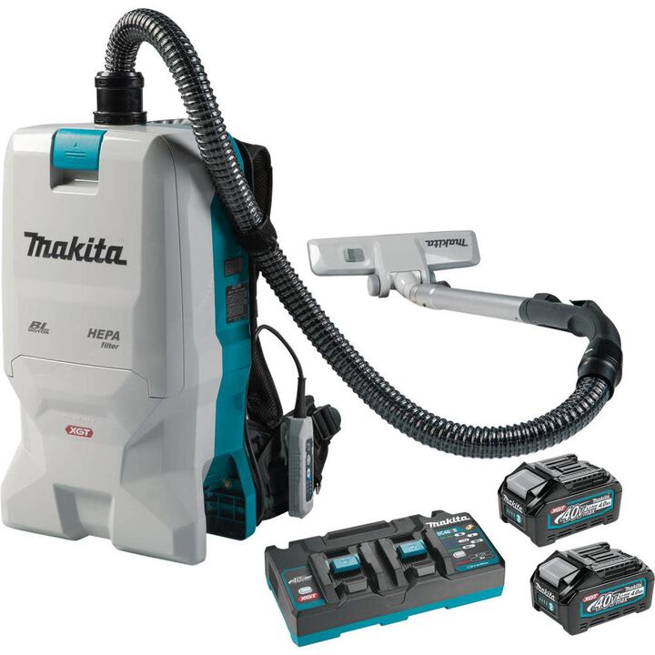 Makita 40V max XGT 6 Quart HEPA Filter Backpack Dry Vacuum Brushless Cordless Kit (4Ah)
