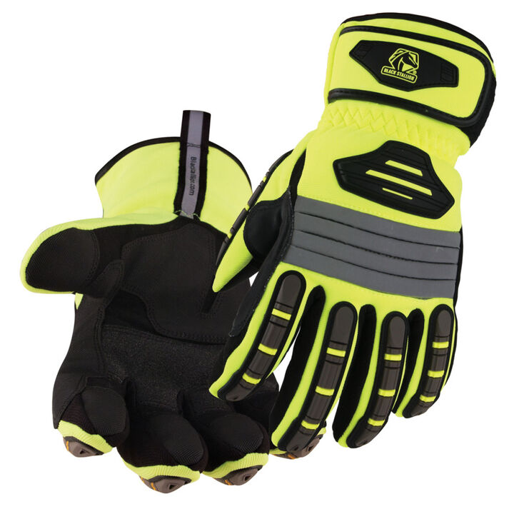 Black Stallion Water Resistant Hi-Vis Mechanics Gloves Large