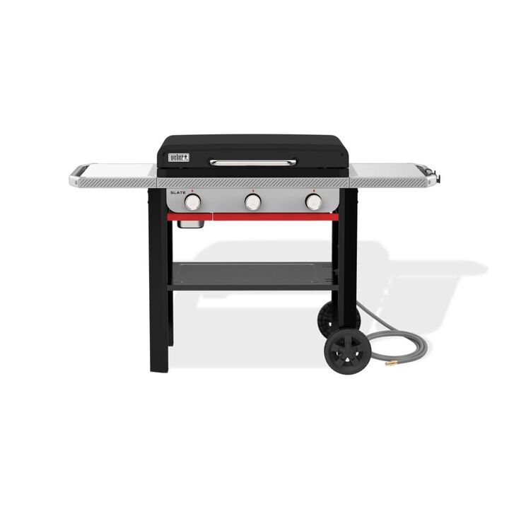 Weber Slate 28 Inch 3 Burners Natural Gas Rust-Resistant Griddle, Black, large image number 0