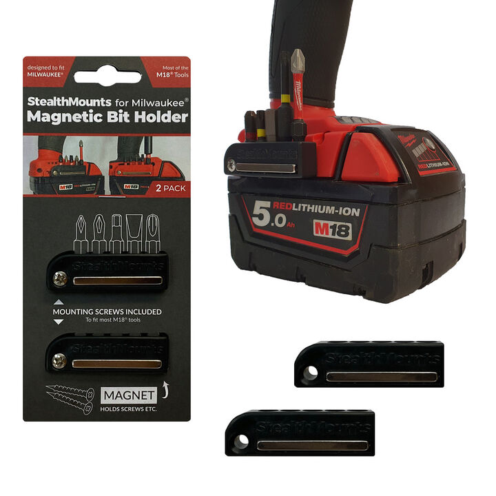 Stealthmounts BLACK Bit Holder for Milwaukee M18 2pk, large image number 1