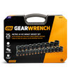 GEARWRENCH 1/2 Inch Drive 6 Point Metric Hi-Viz Impact Socket Set 25 Pieces, small image number 2