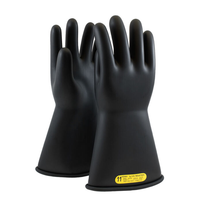 Protective Industrial Products NOVAX Rubber Insulating Gloves Size 9 Class 2 Black