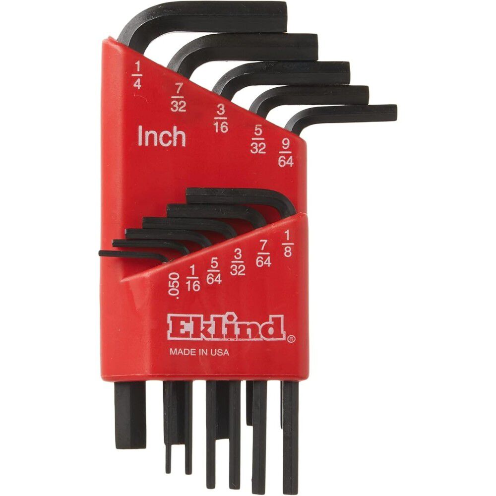 Eklind Tools 11-Piece 0.05 - 9/64 Inch Alloy Steel Short L-Shape Hex Key Set, large image number 1