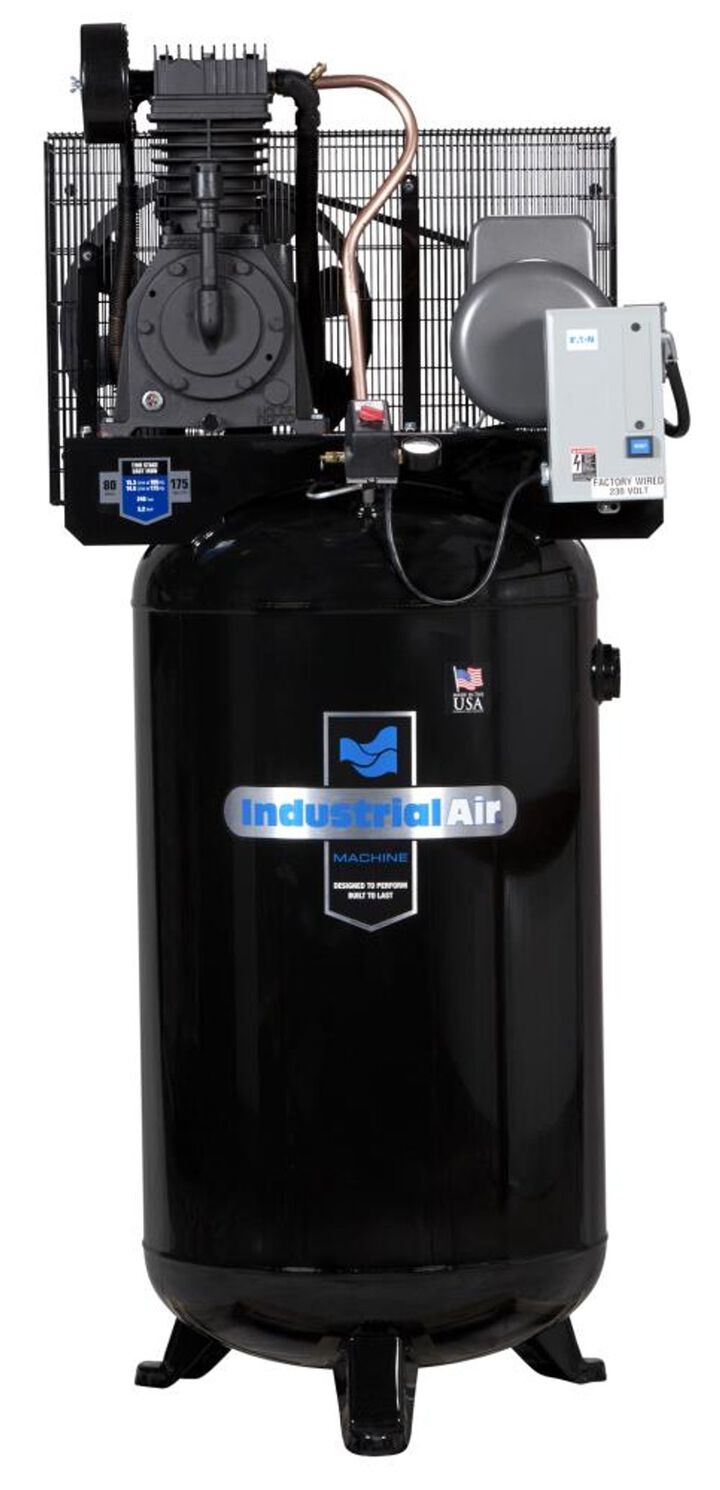 Industrial Air Compressor 5 HP 80 Gallon 2 Stage Cast Iron