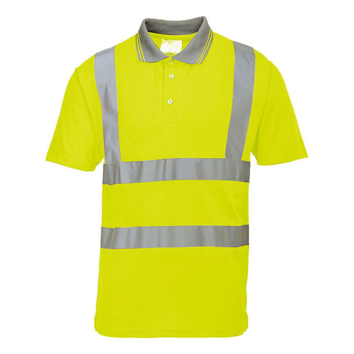 Portwest Yellow Hi-Vis Short Sleeve Polo Shirt - Medium