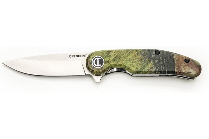 Crescent 3 1/4 Inch Camouflage Drop Point Composite Handle Pocket Knife
