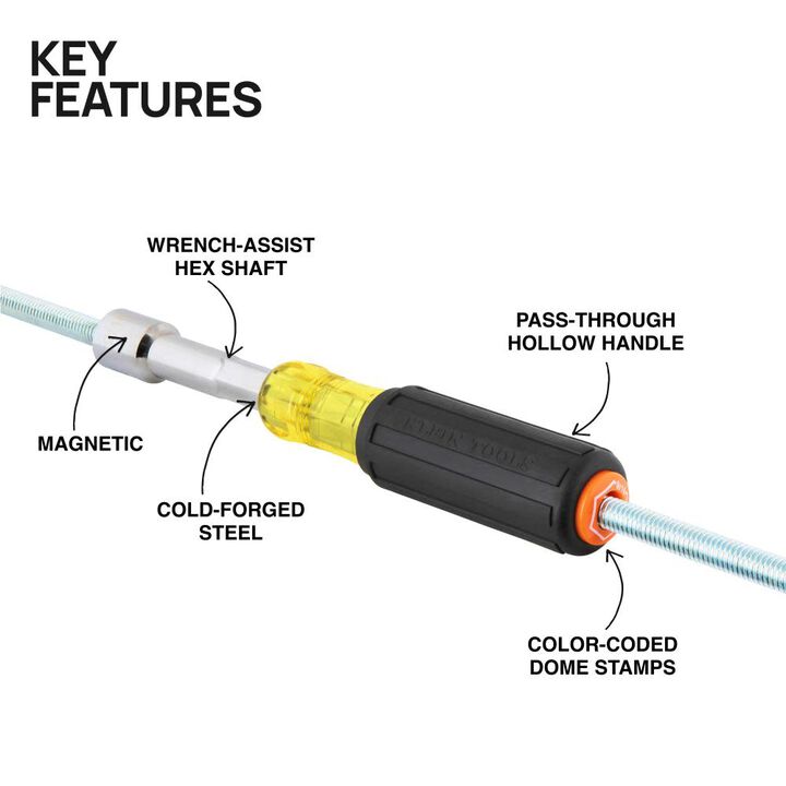 Klein Tools Color-Coded Magnetic Hollow-Shaft Heavy-Duty Nut Driver Set, 6 Pieces, large image number 1