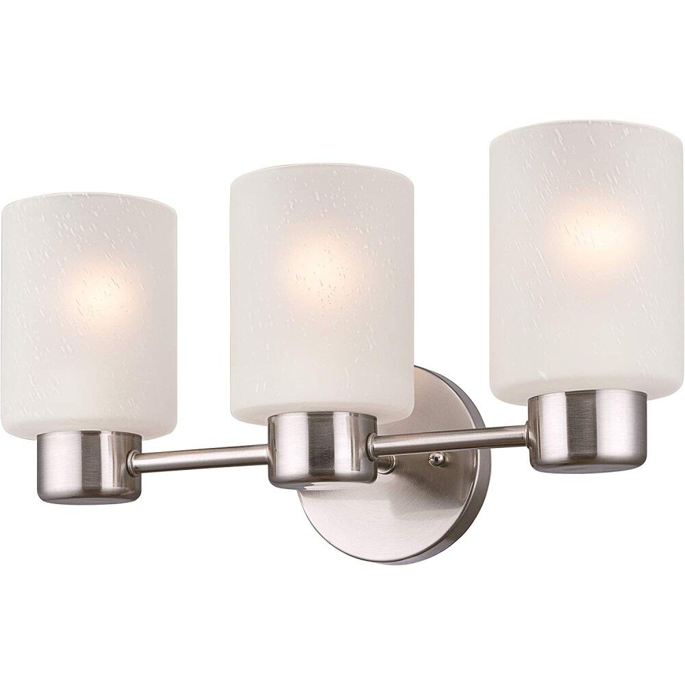 Westinghouse 60W Nickel Sylvestre Three Light Wall Light Fixture, large image number 3