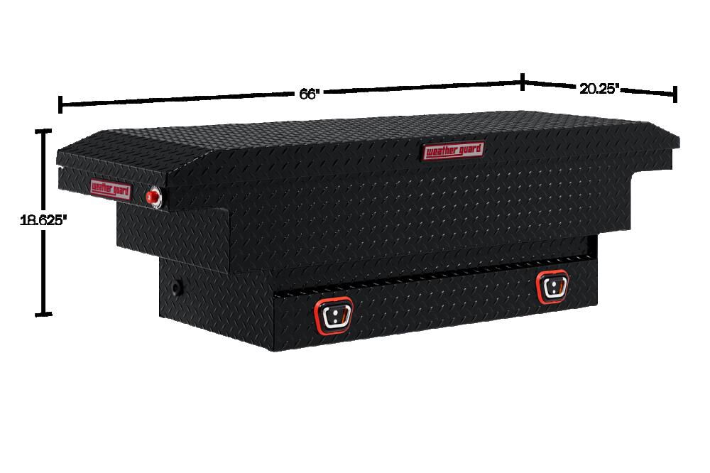 Weather Guard Saddle Truck Tool Box Aluminum Compact Low Profile Black, large image number 5