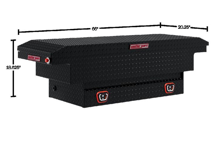 Weather Guard Saddle Truck Tool Box Aluminum Compact Low Profile Black, large image number 4