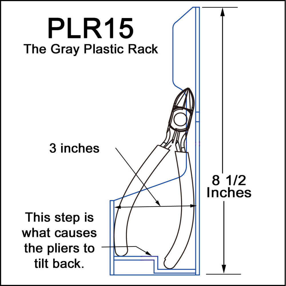 Plyworx PlyPliersrack Gray ABS Plastic 15 Slot, large image number 3