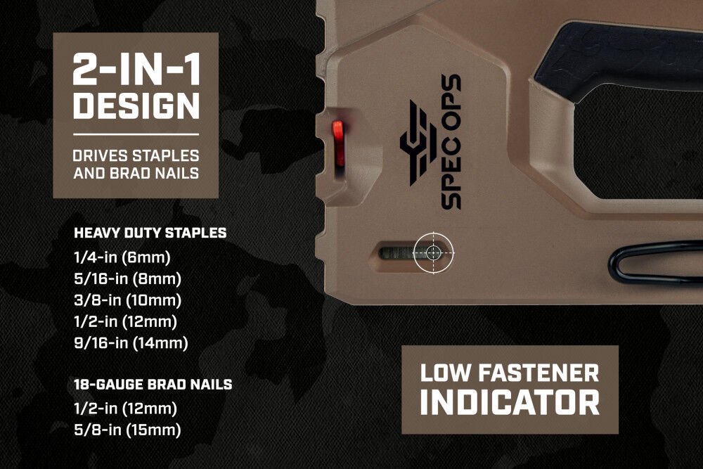Spec Ops 2-in-1 Heavy-Duty Staple Gun / Brad Nailer (SPEC-M50), large image number 9