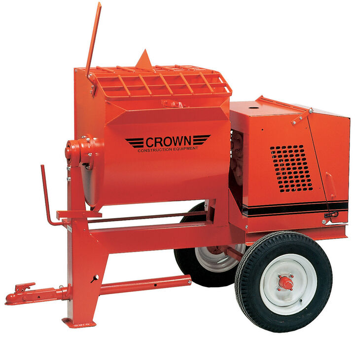 Crown Construction Equipment 6SR-GH5 6 Cu. Ft. Mortar Mixer Towable 5.5 HP Honda with Pintle Hitch