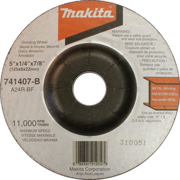Makita 5in Grind Wheel 24 Grit General Purpose