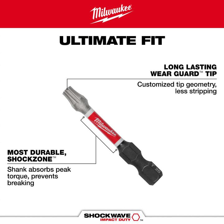 Milwaukee SHOCKWAVE Impact Duty 2" T45 Impact Bits 2Pk, large image number 3