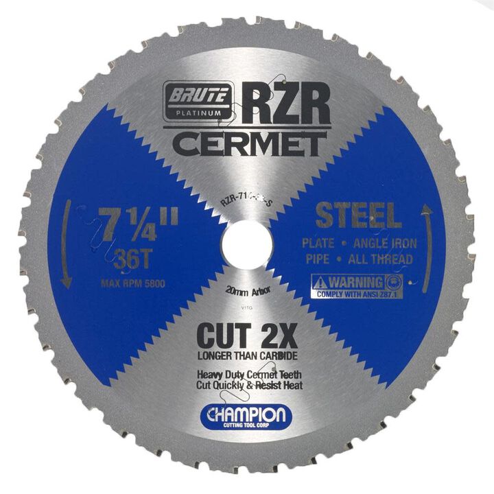 Champion Cutting Tool Cermet Tipped Circular Saw Blade 7-1/4in (Steel Cutting)