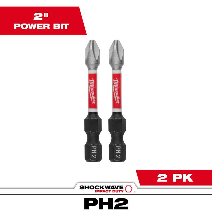 Milwaukee SHOCKWAVE Impact Bit 2inch PH2 2pk