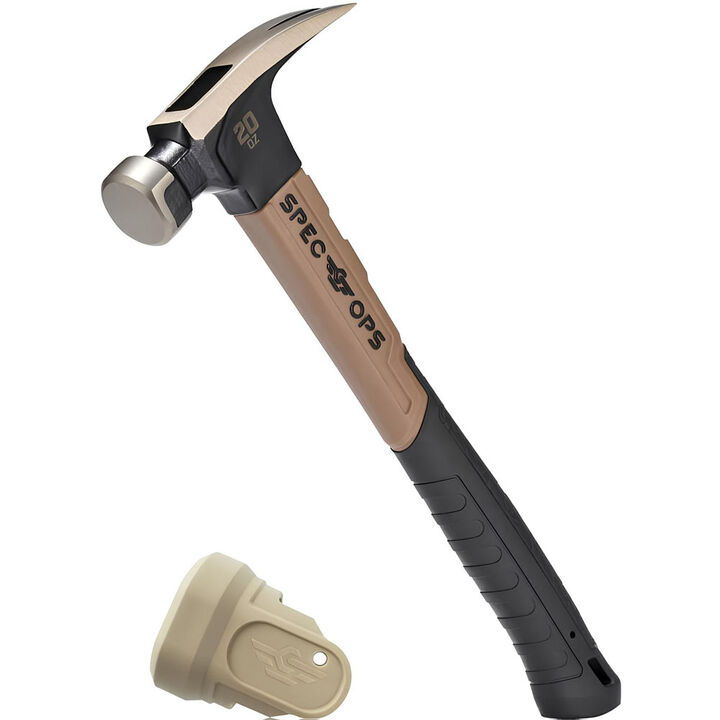 Spec Ops 20 Oz Claw Hammer, Soft Face Mallet, Fiberglass, 13 Inch