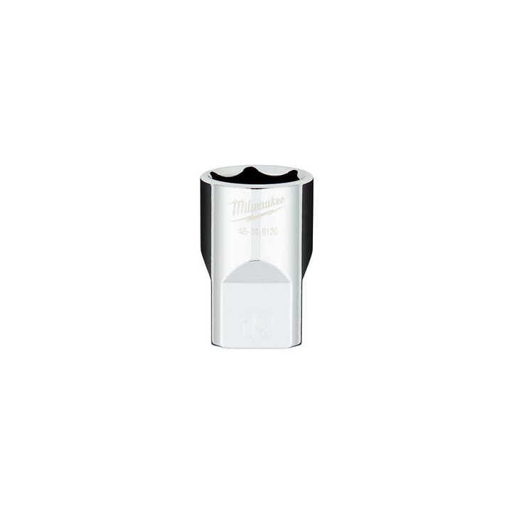 Milwaukee 1/2 in. Drive 19MM Metric 6-Point Socket with FOUR FLAT Sides