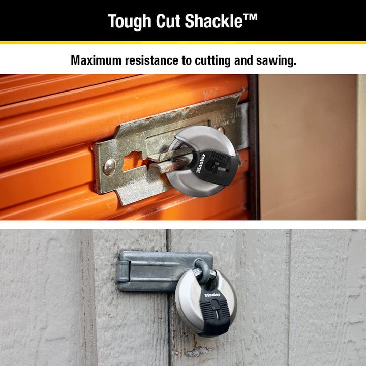 Master Lock Padlock with Shackle 2 3/4in Steel Keyed Alike Disc 2pk, large image number 2