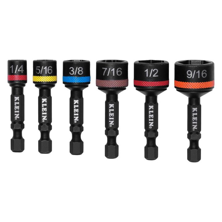 Klein Tools Magnetic Power Nut Setters SAE 6 Pieces