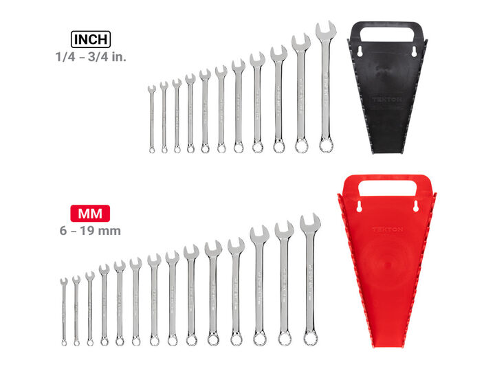 Tekton Combination Wrench Set Holders, 25 Piece (1/4-3/4 Inch, 6-19 mm), large image number 2