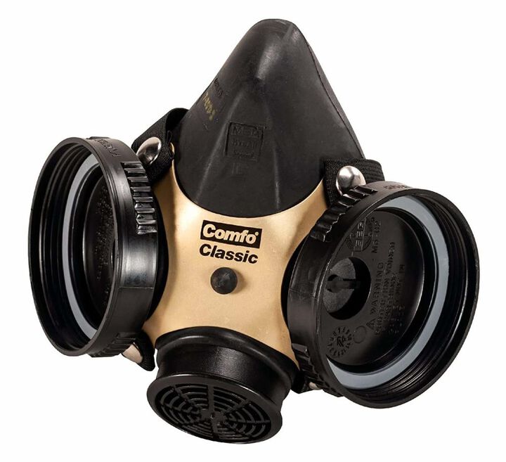 MSA Safety Works Comfo Classic SoftFeel Hycar Half-Mask Respirator, Black, Large