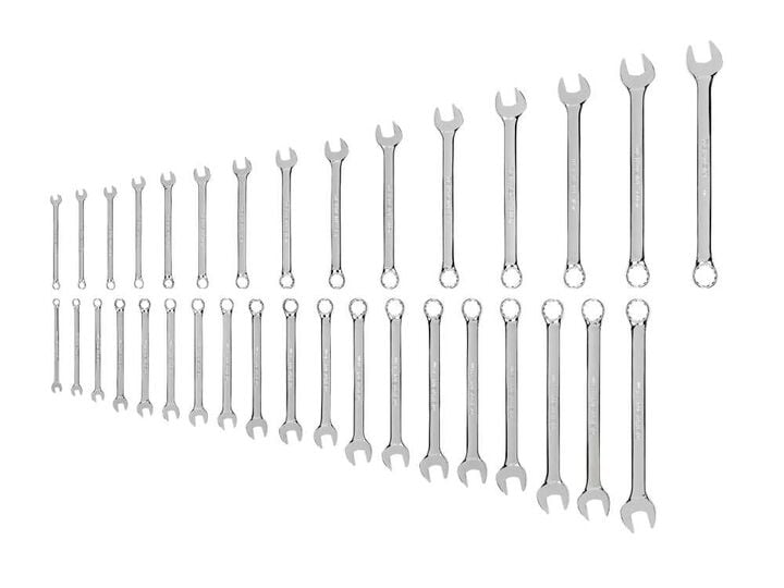 Tekton Combination Wrench Set, 34-Piece (1/4 -1 Inch, 6 -24 mm)