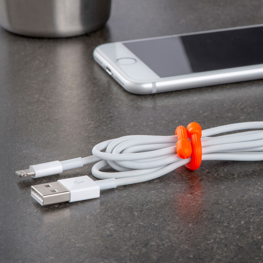 Nite Ize Gear Tie Reusable Rubber Twist Tie 3in 4pk Br. Orange, large image number 8