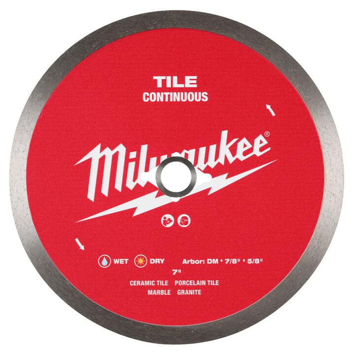 Milwaukee 7 Inch Continuous Rim Diamond Blade for Tile and Stone