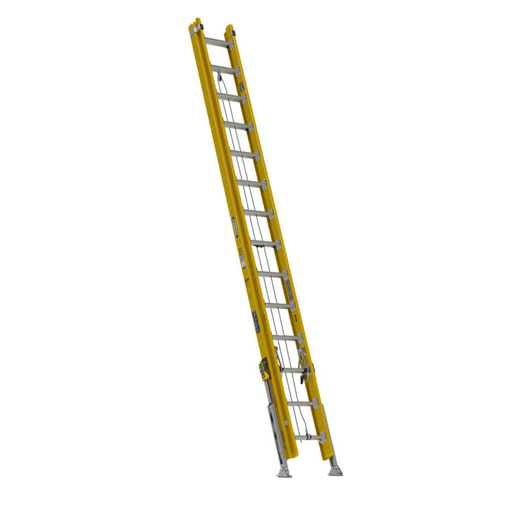 Werner 28 Ft. Type IAA Fiberglass D-Rung Extension Ladder with Werner LevelSafe Pro Leveler