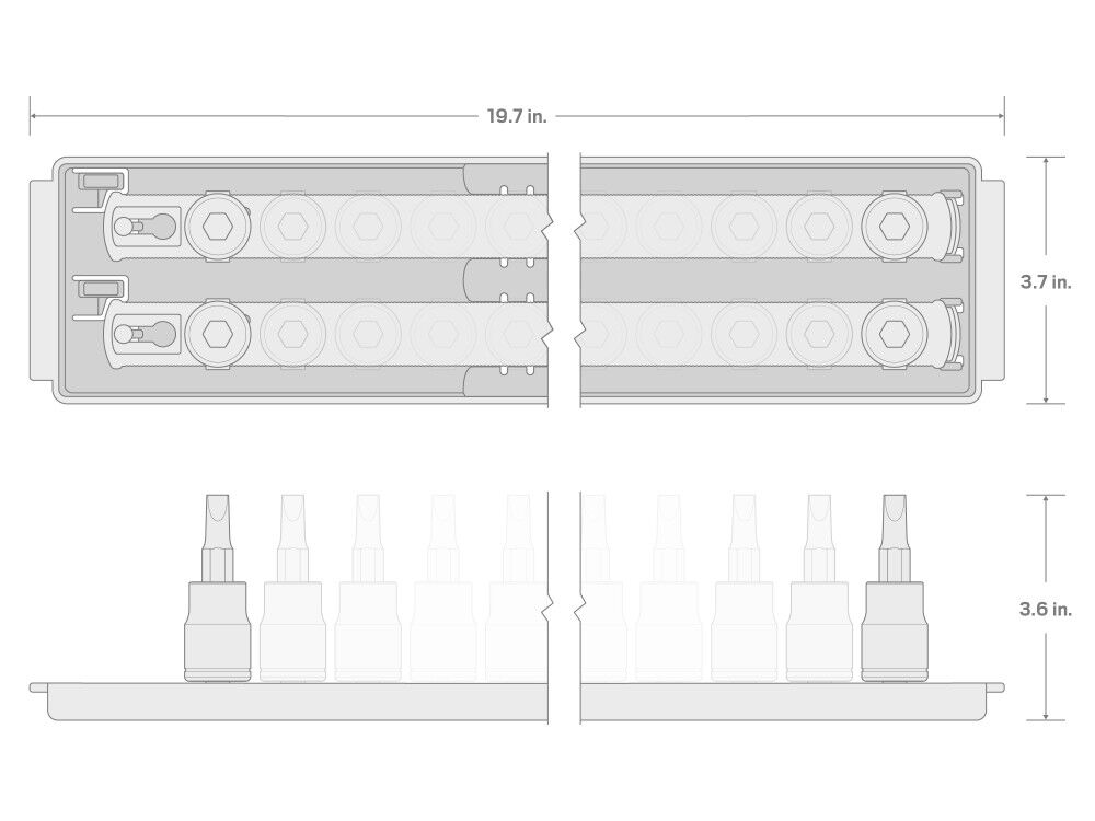 Tekton 1/2 Inch Hex Impact Bit Socket Set, 24 Piece (1/4-3/4 Inch, 6-19 mm), large image number 4