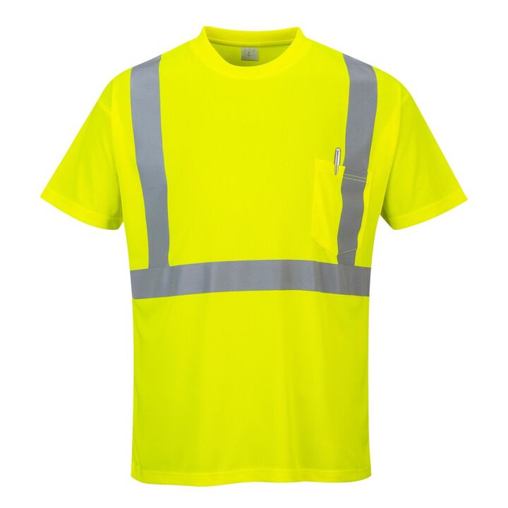 Portwest Hi-Vis Pocket T-Shirt Yellow - XXL