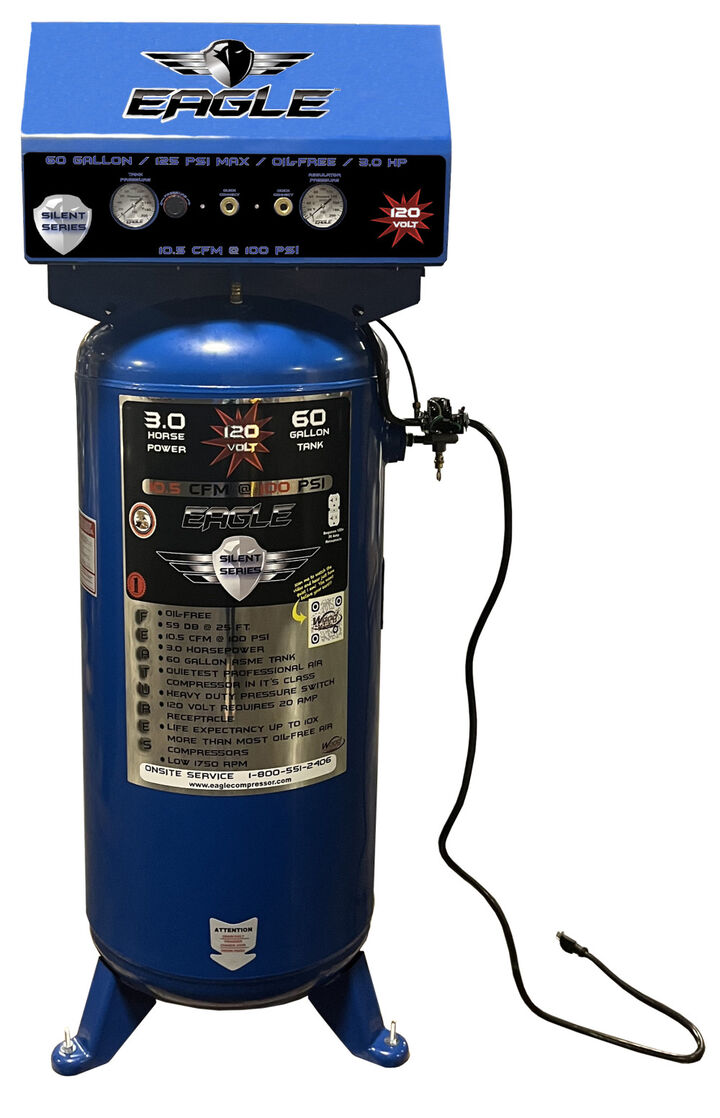 Eagle Compressor Silent Series Air Compressor 60 Gallon Electric Portable