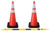 Vizcon Adjustable 4-6 Foot Retractable Cone Bar with Yellow with Black & 2 36 Inch Enviro-Cone with Collars, small image number 1