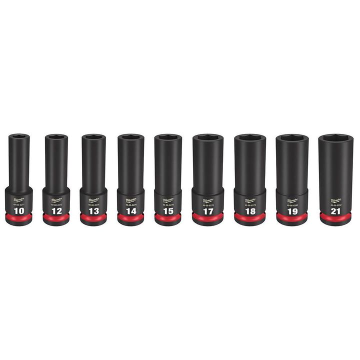 Milwaukee SHOCKWAVE Impact Duty 1/2in Drive Metric Deep 6 Point Socket Set 9pc, large image number 8