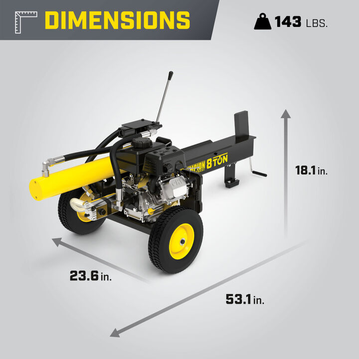 Champion Power Equipment 8-Ton Compact Horizontal Gas Log Splitter with Auto Return, large image number 5