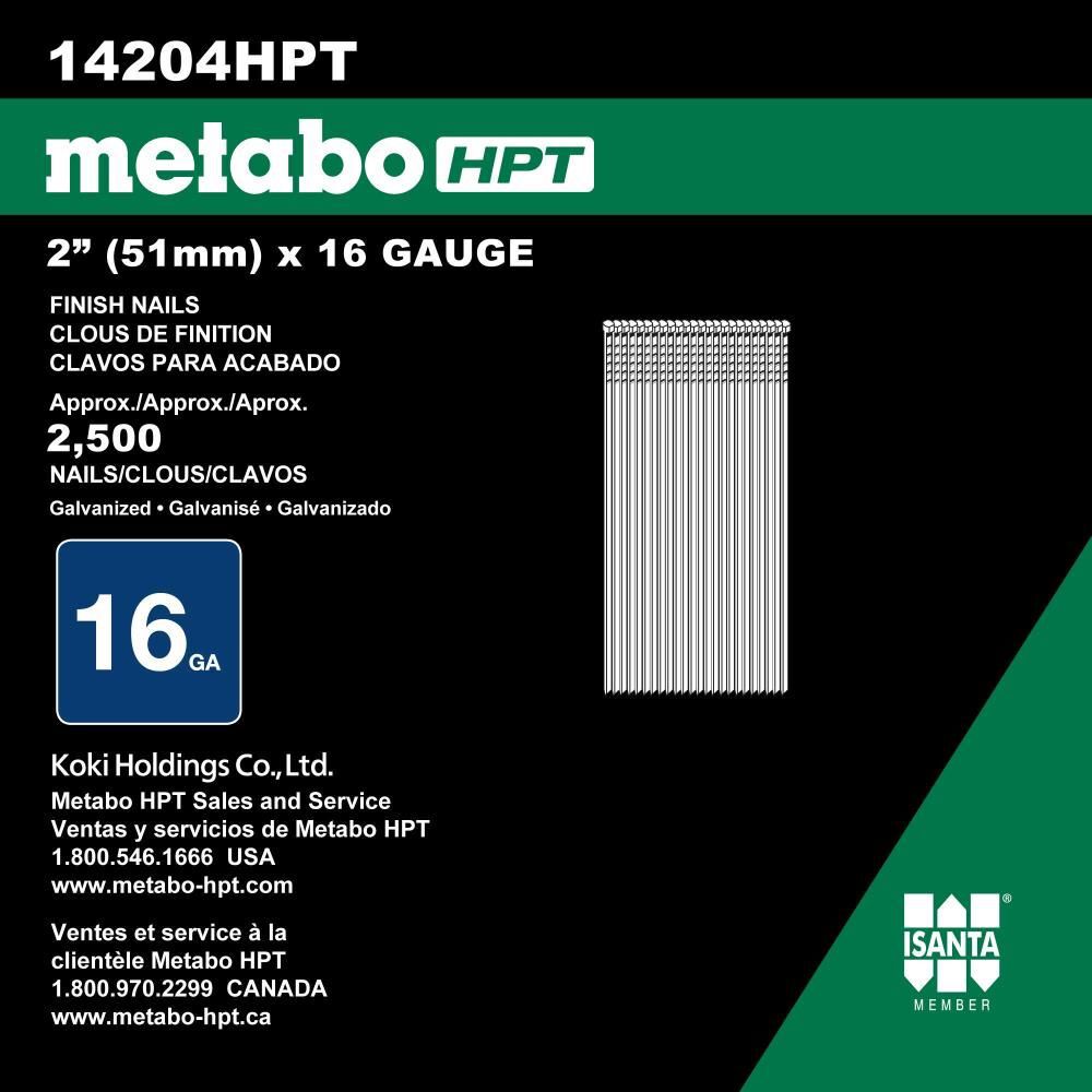 Metabo HPT 2in 16 Gauge Straight Finish Nails 2500qty, large image number 4