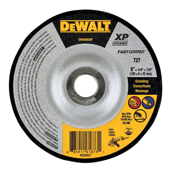 DEWALT XP Ceramic Grinding Wheel 6 X 1/4 X 7/8