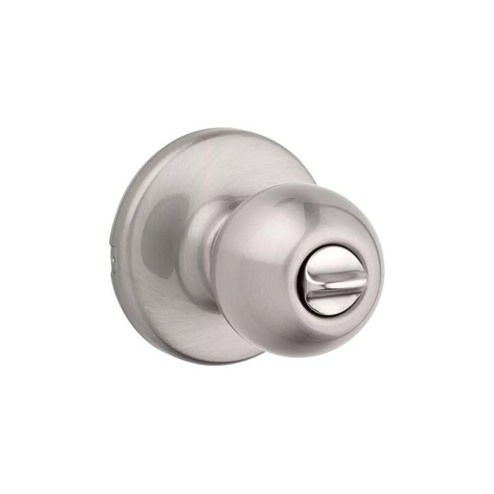 Kwikset Satin Nickel Bed/Bath Polo Privacy Door Knob Set, large image number 2