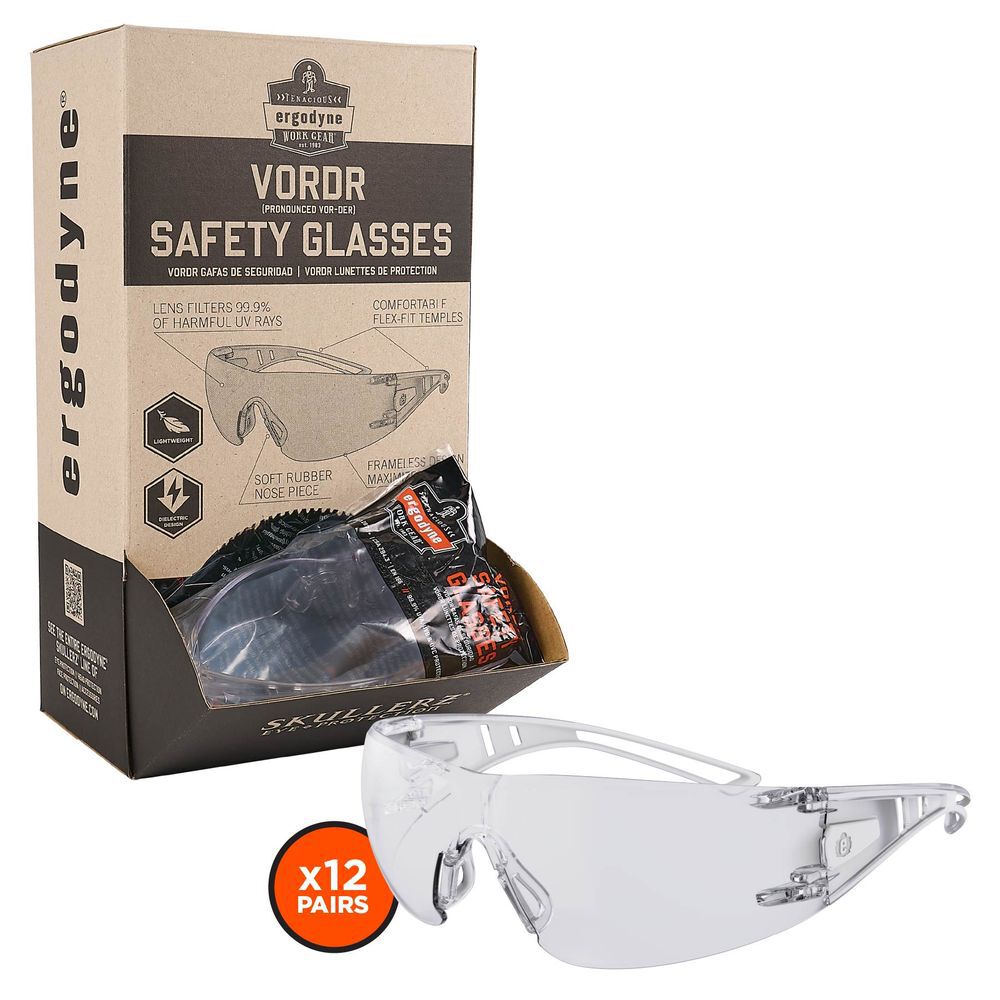 Ergodyne Clear Lens Safety Glasses 12 Pieces, large image number 1
