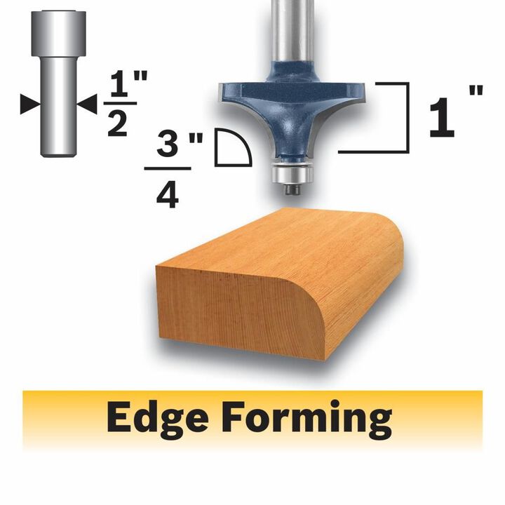 Bosch 3/4in x 1in Carbide Tipped Roundover Router Bit