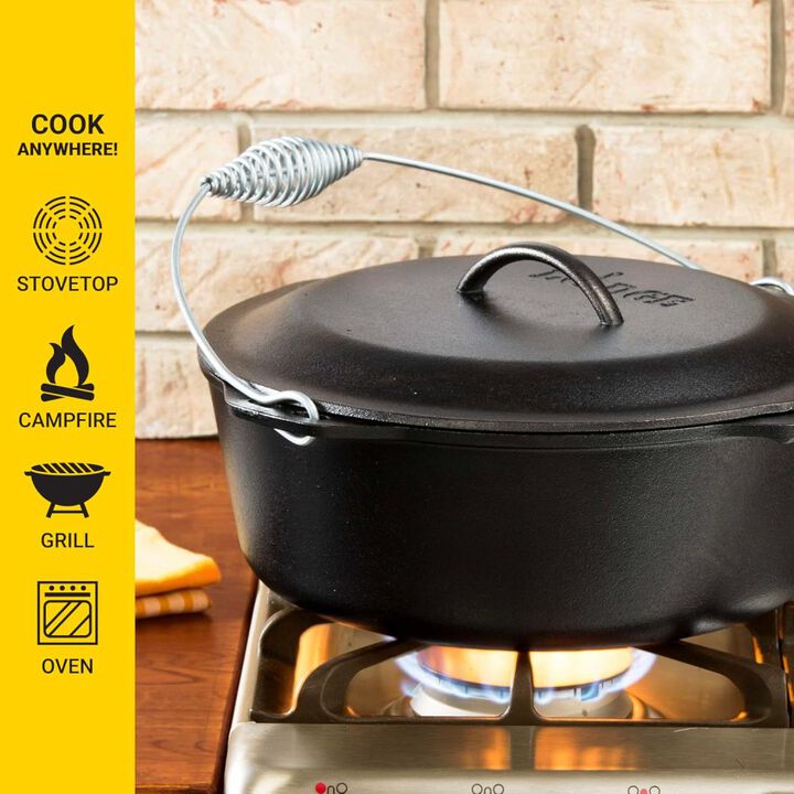 Lodge Cast Iron 9 Qt 12 7/8 Inch Black Cast Iron Camp Dutch Oven, large image number 2