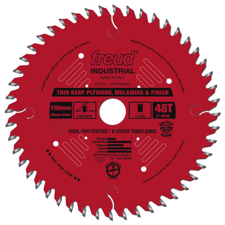 Freud 160 mm x 48T mm Thin Kerf Ultimate Plywood & Melamine Blade