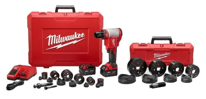 Milwaukee M18 FORCE LOGIC 10-Ton Knockout Tool 1/2 in. to 4 in. Kit