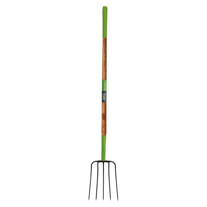 Ames 5 Tine Forged Steel Manure Fork with Cushion End Grip Handle